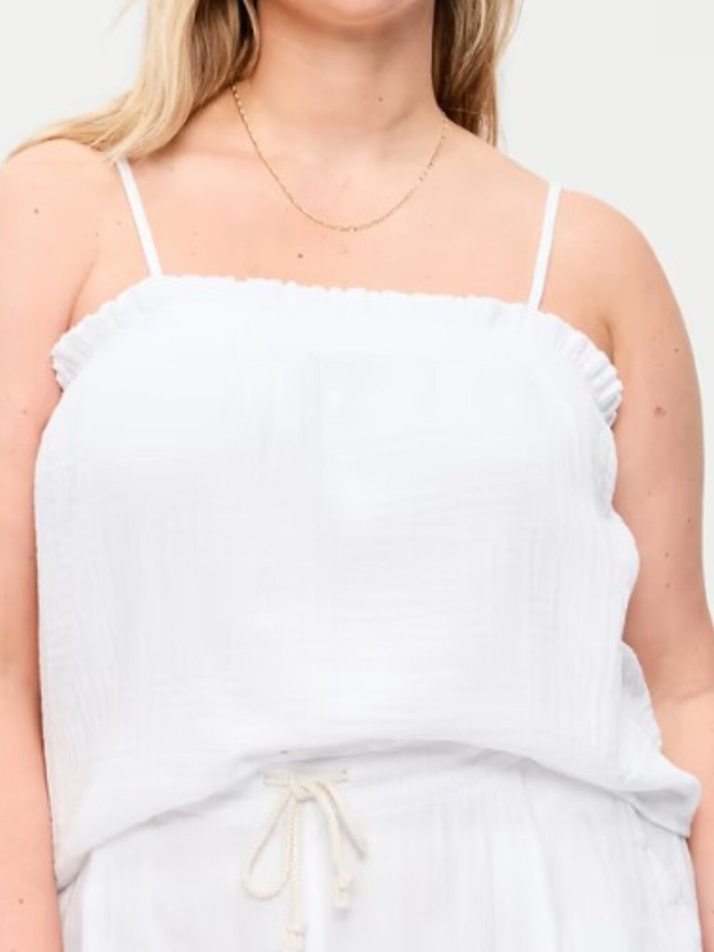 Old Navy Crinkle Gauze Tank Top SIze 3X | White | Adjustable Straps | Open Back